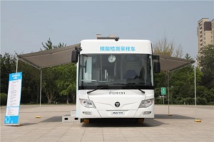 福田欧辉又完成一全国首创!“核酸检测采样车” 在北京投入运营