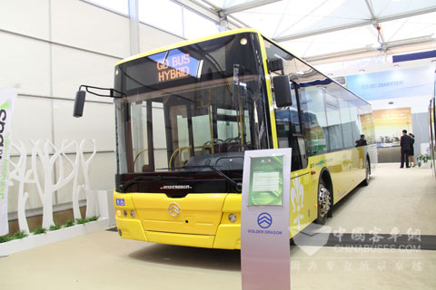 亮相比利时车展的金旅混合动力城市客车XML6125